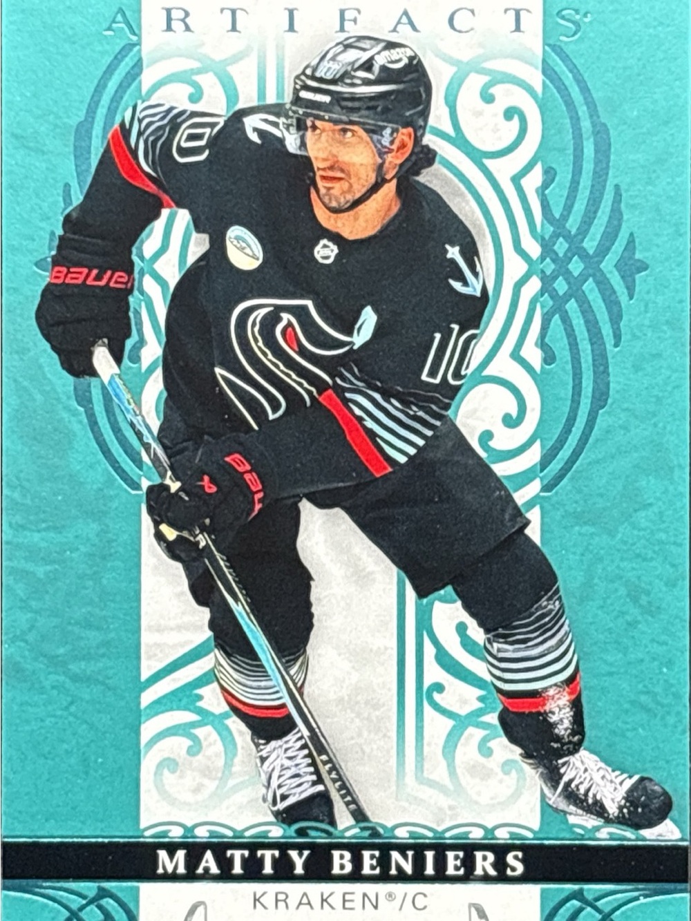 Seattle Kraken Hockey Trading Card - Matty Beniers Aqua Blue